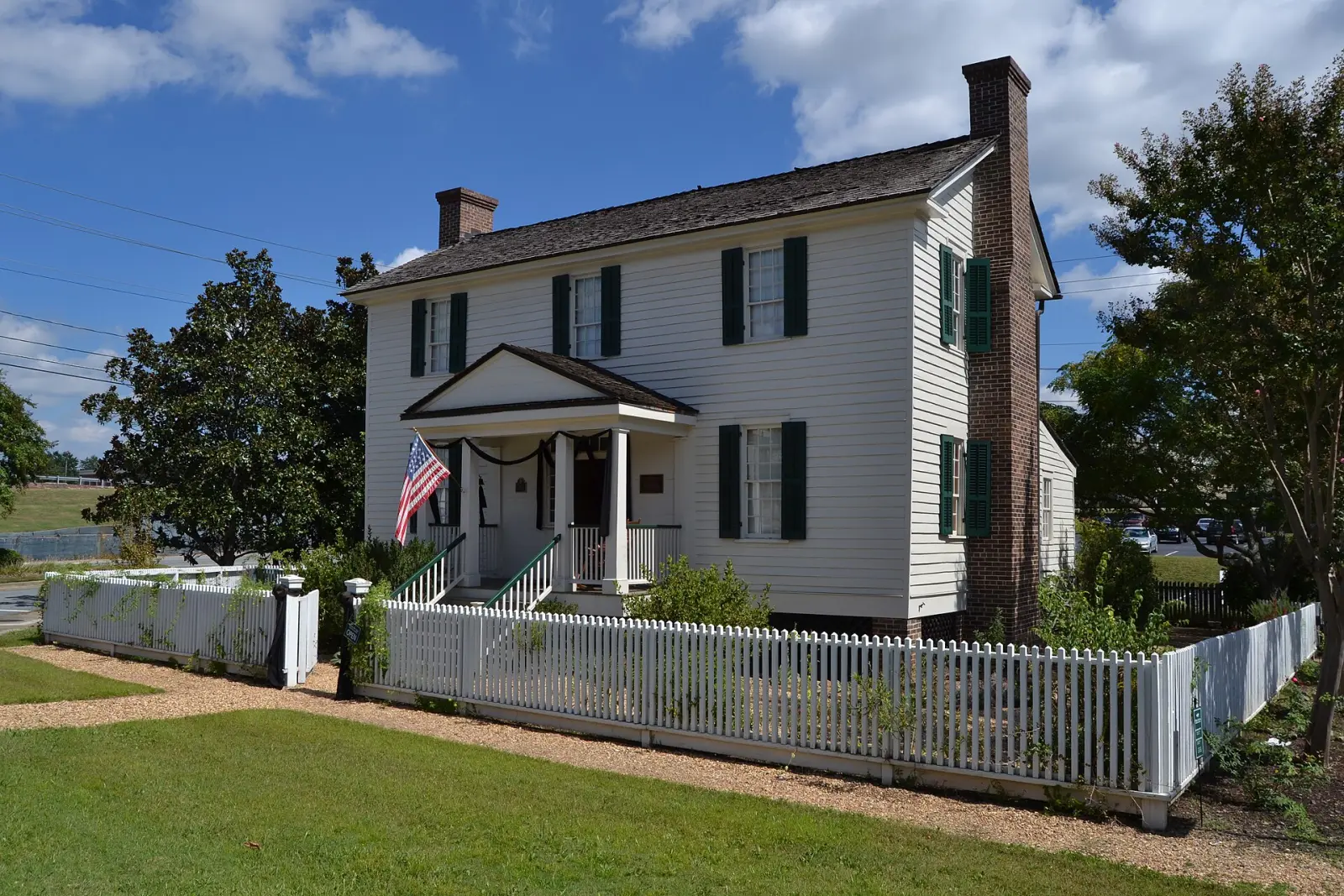 The William Root House Museum on North Marietta Parkway, dressed in black mourning bunting for its Victorian funeral exhibit