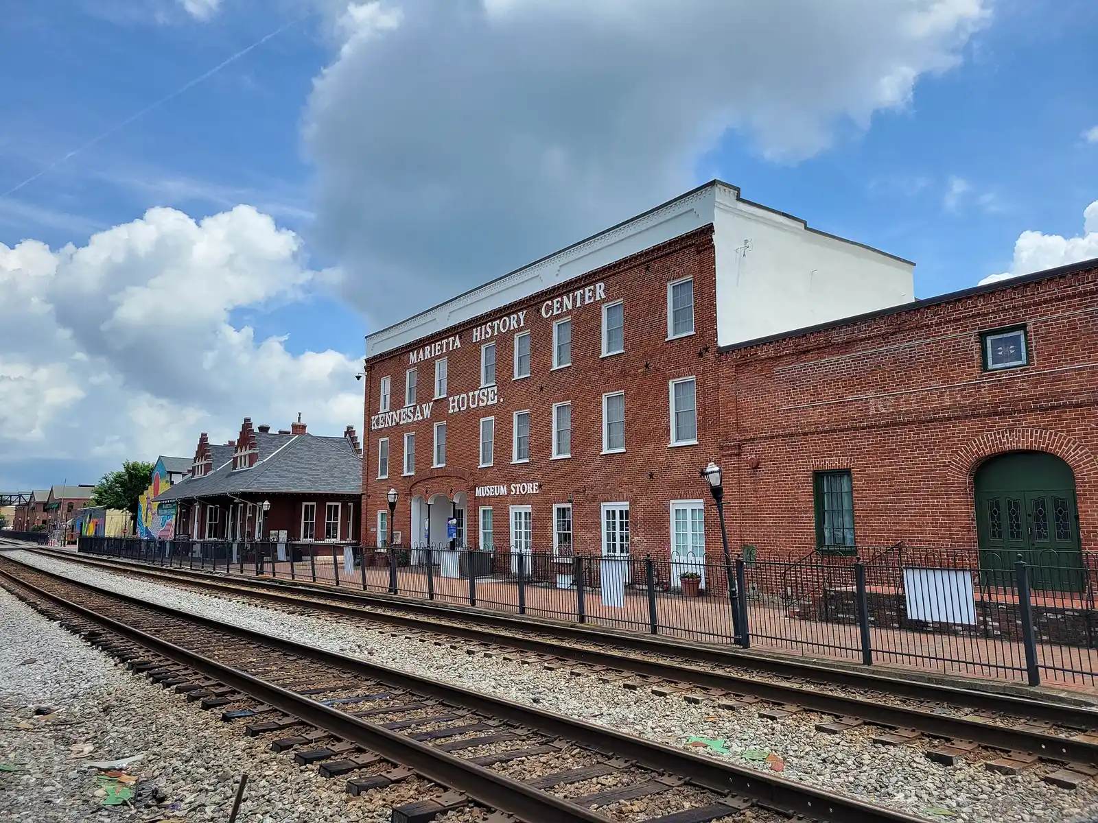 The Marietta History Center in the Kennesaw House, beside the railroad tracks downtown