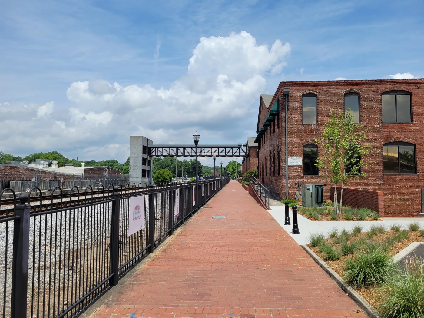 The Mountain to River Trail beside the railroad in Marietta. The picture does not show the Roselane Street site.
